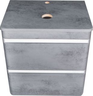 Тумба подвесная под раковину Style Line "Атлантика 80" СС-00002283  Люкс бетон темный, (2 ящ.), со столешницей МДФ, PLUS